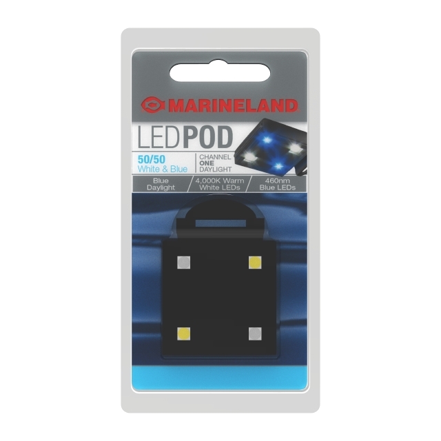 AQ-78120 Marineland 50/50 White & Blue LED POD Light Packaging Front