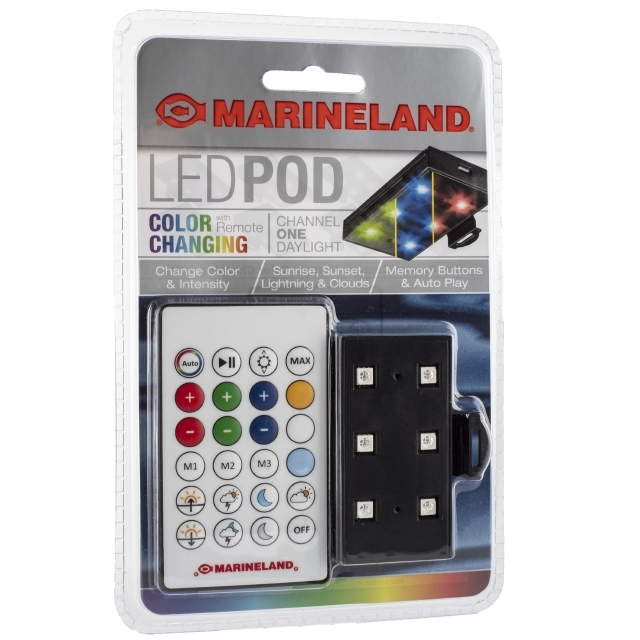 AQ-78125 Marineland Color Changing LED POD with Remote Packaging Front