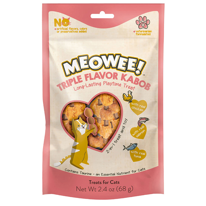 Meowee Snack Stacks Cat Treats, 1.5 Ounces, Triple Protein Treat