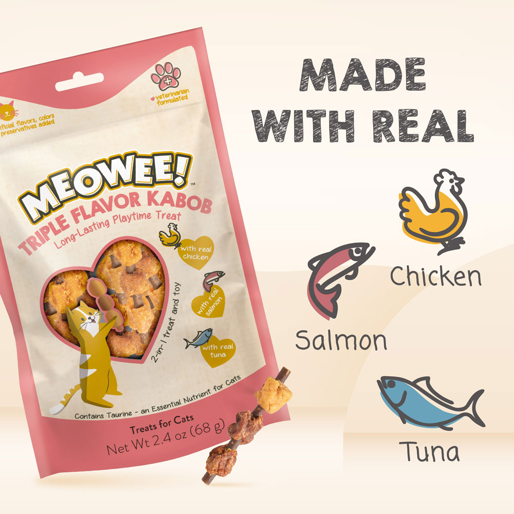 Made with real chicken, salmon and tuna