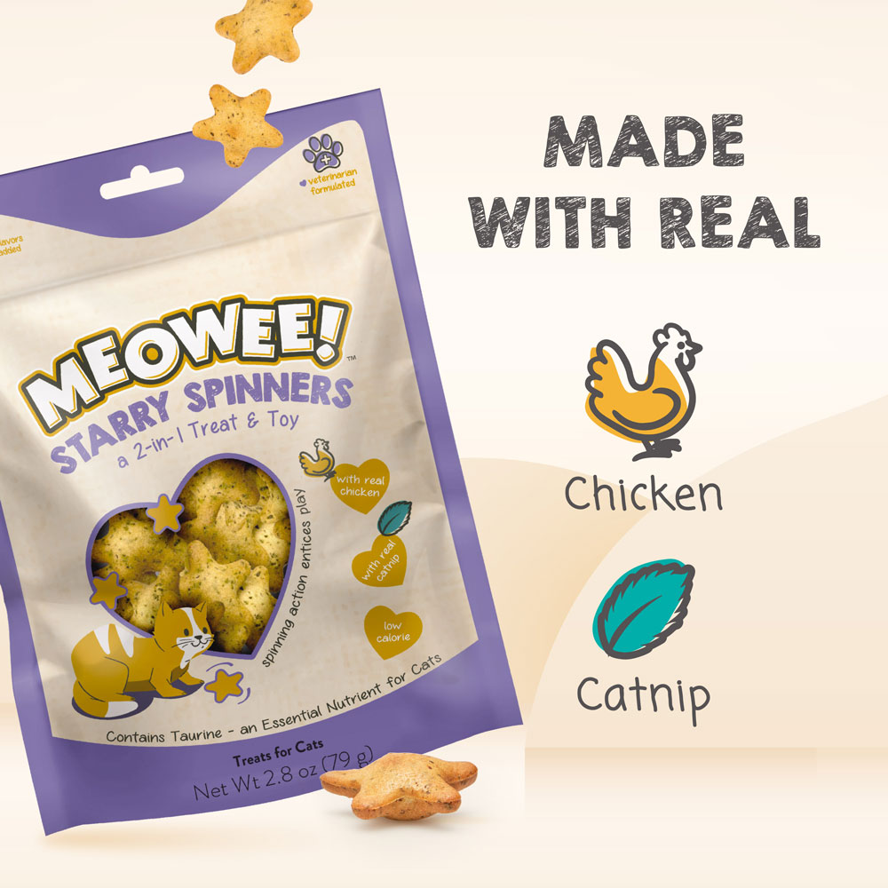 Made with real chicken and catnip