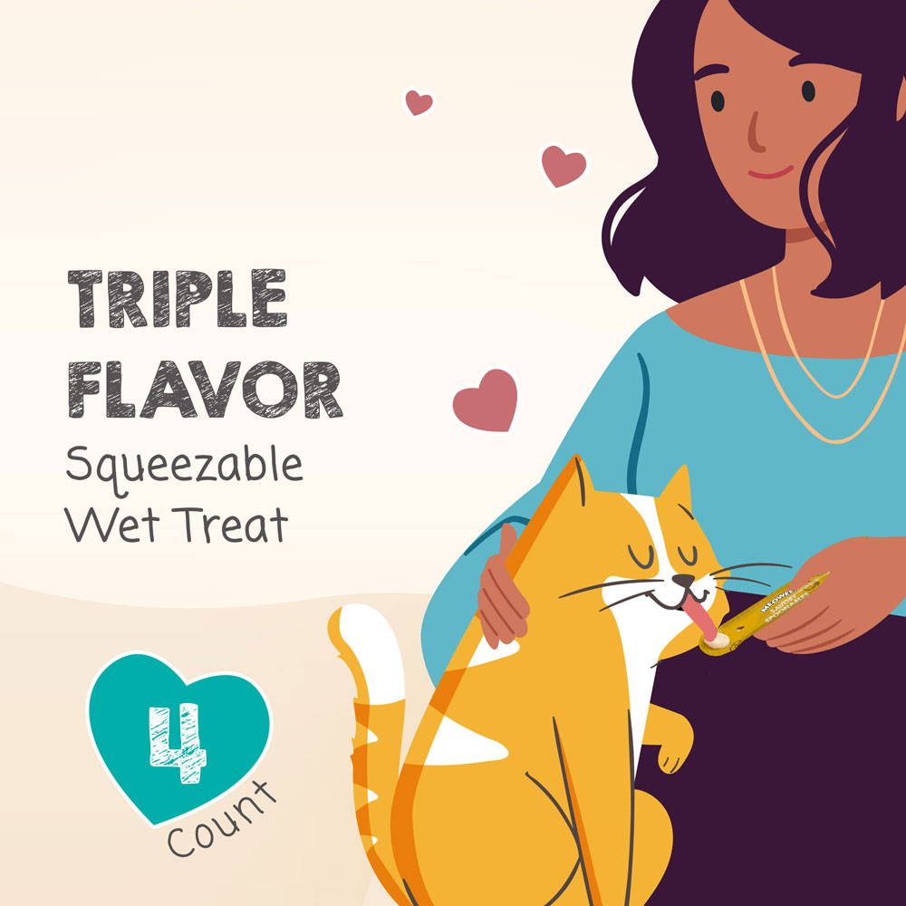 Triple flavor squeezable wet treat