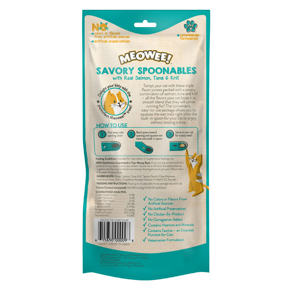 Savory Spoonables back of packaging – Salmon Tuna Krill