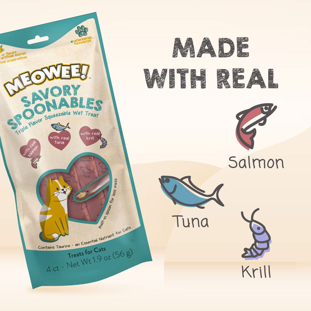 Made with real Salmon, Tuna, Krill