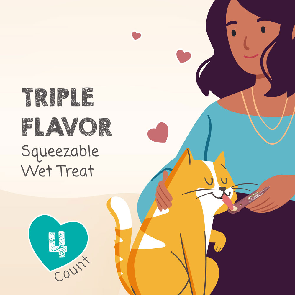 Triple flavor squeezable wet treat