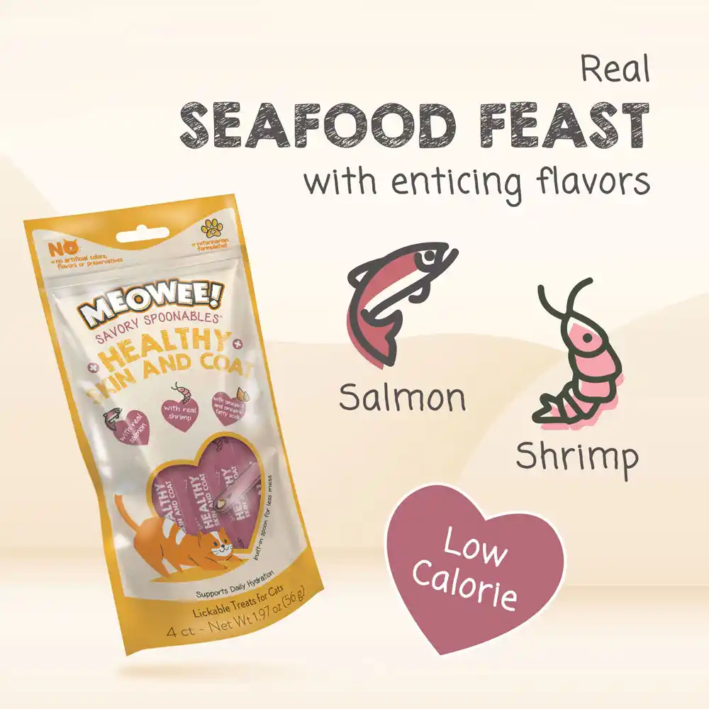 Real seafood feast with enticing flavors: Salmon, shrimp. Low calorie. 
