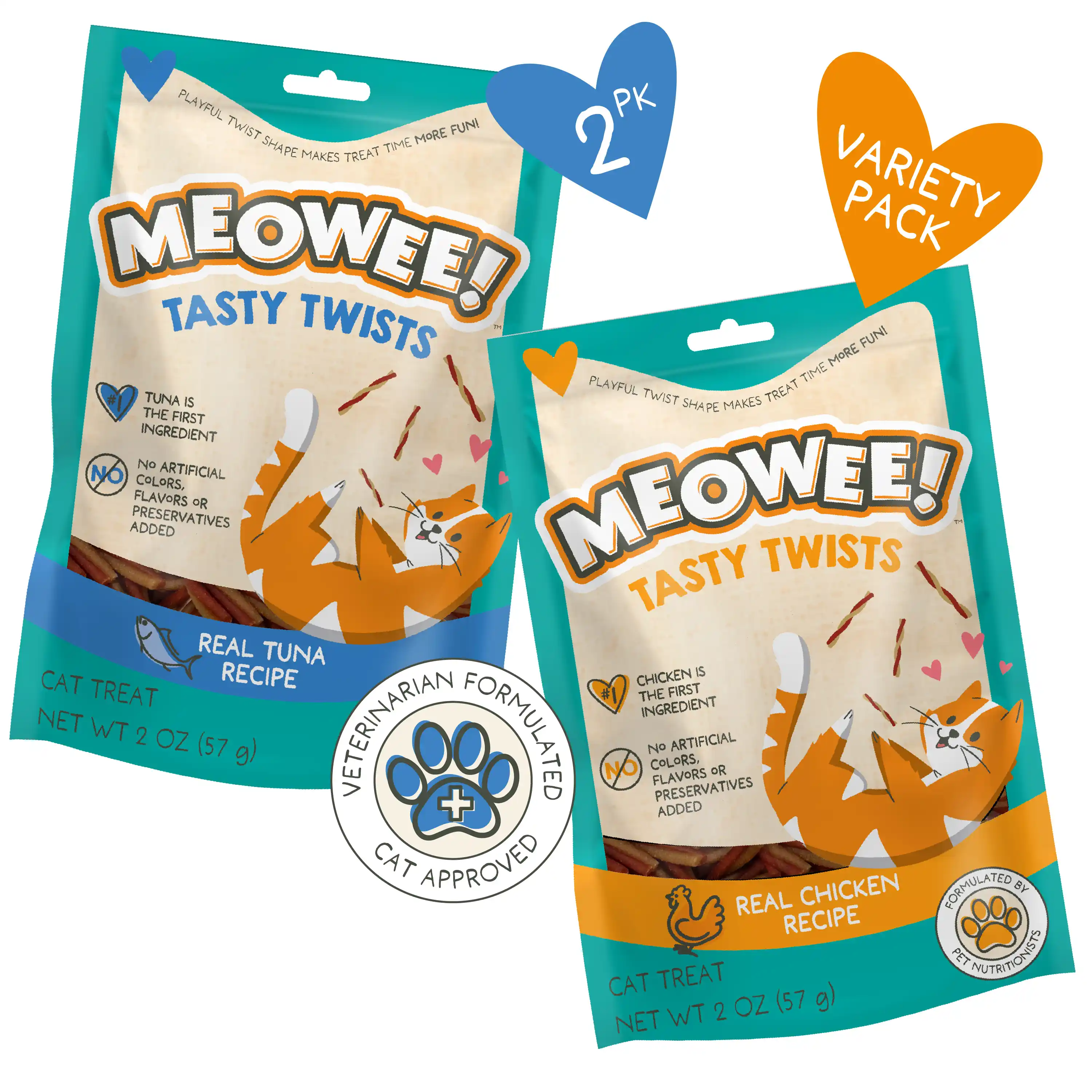 Tasty Twists Variety Pack front of packaging, 1 Chicken and 1 Tuna