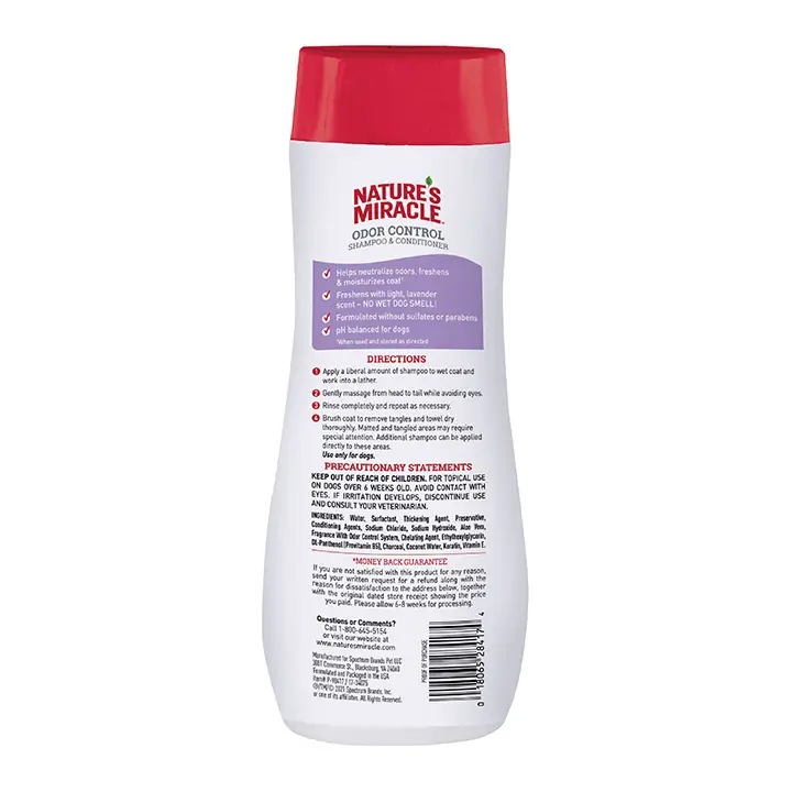Skunk Odor Control Shampoo and Conditioner Back
