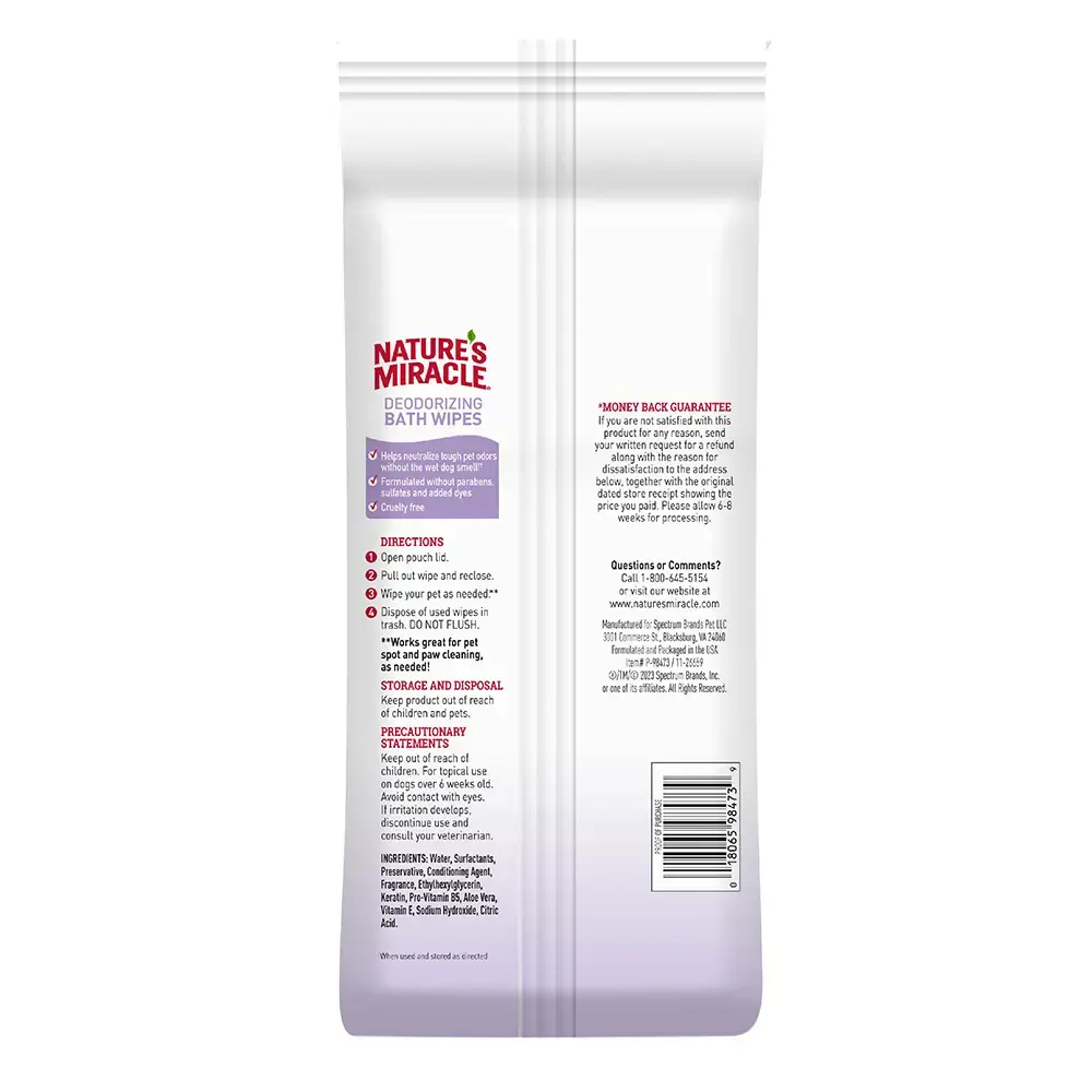 Lavendar Bath Wipes Back