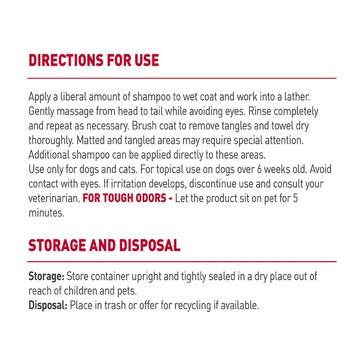 Skunk Odor Control Shampoo and Conditioner Citrus Directions