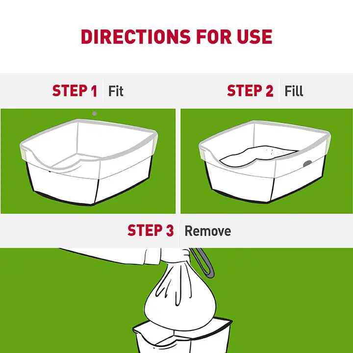 Litter Box Liner Jumbo Directions for Use