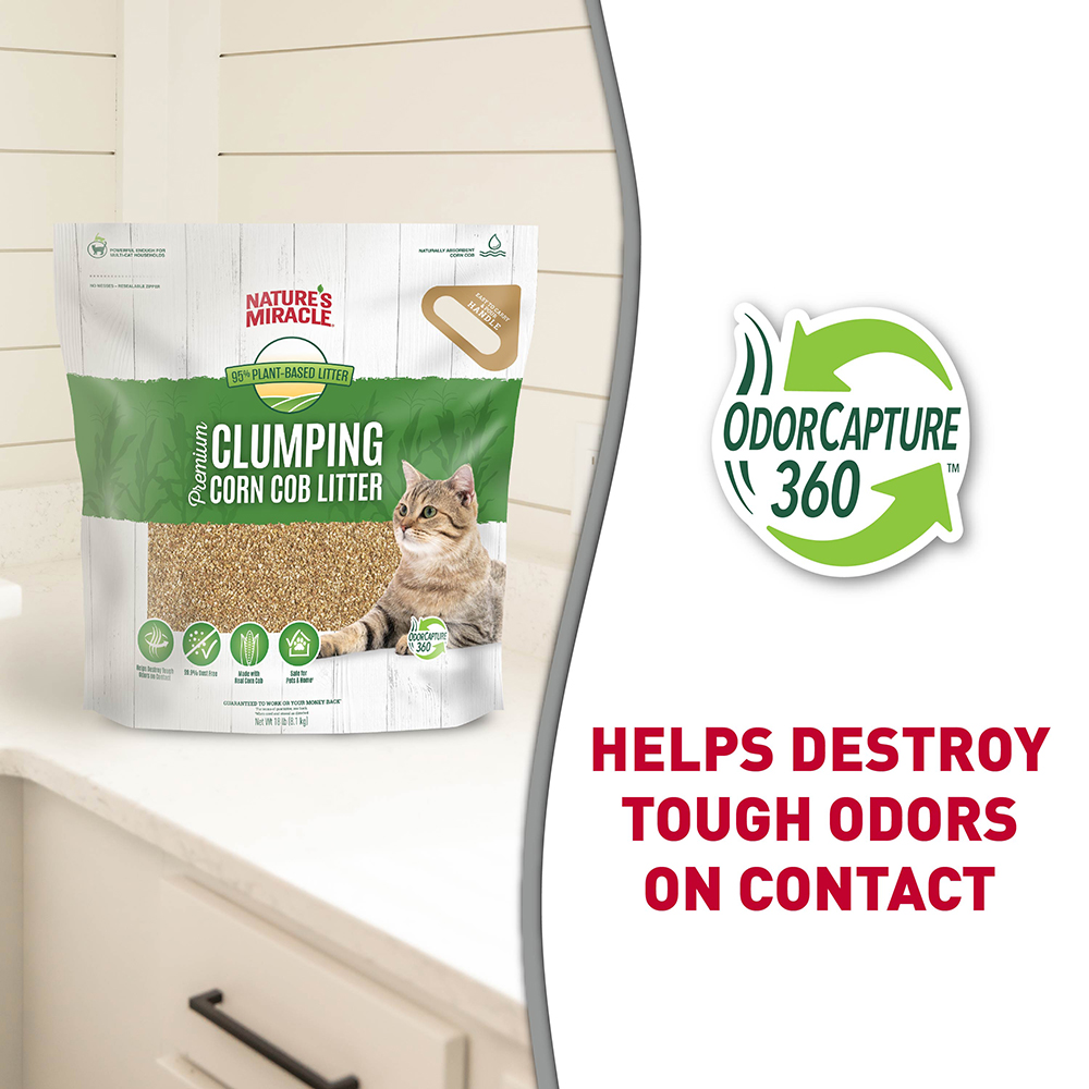 Clumping Corn Cob Litter Destroys odors