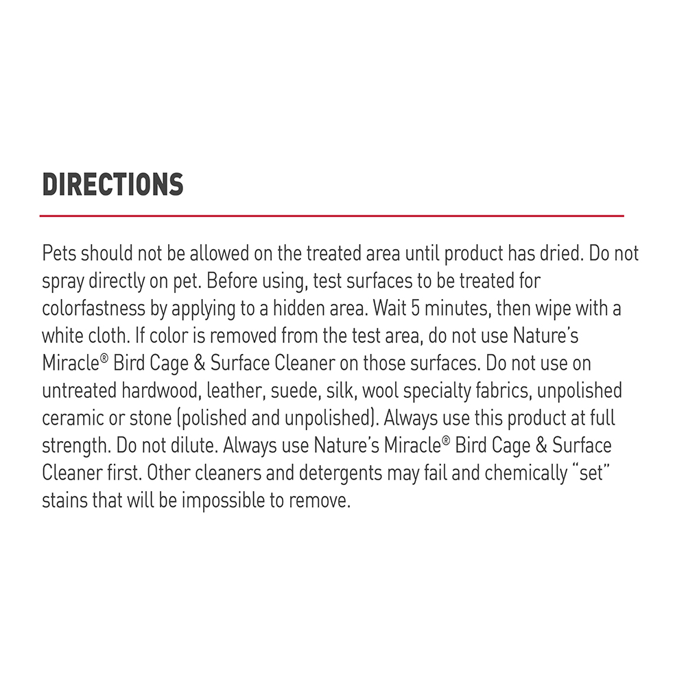 Bird Cage Cleaner Directions