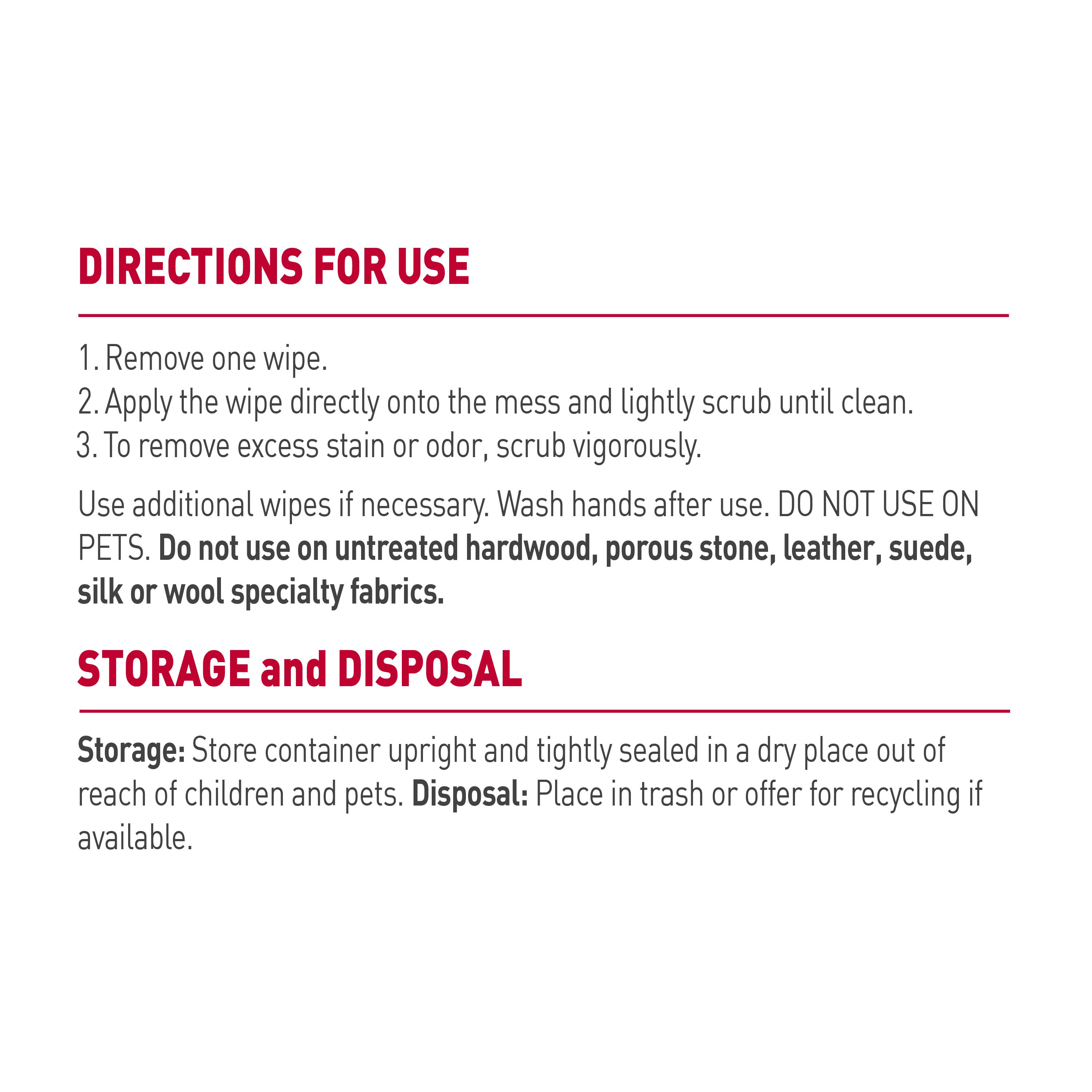 Small Animal Cage Wipes Directions