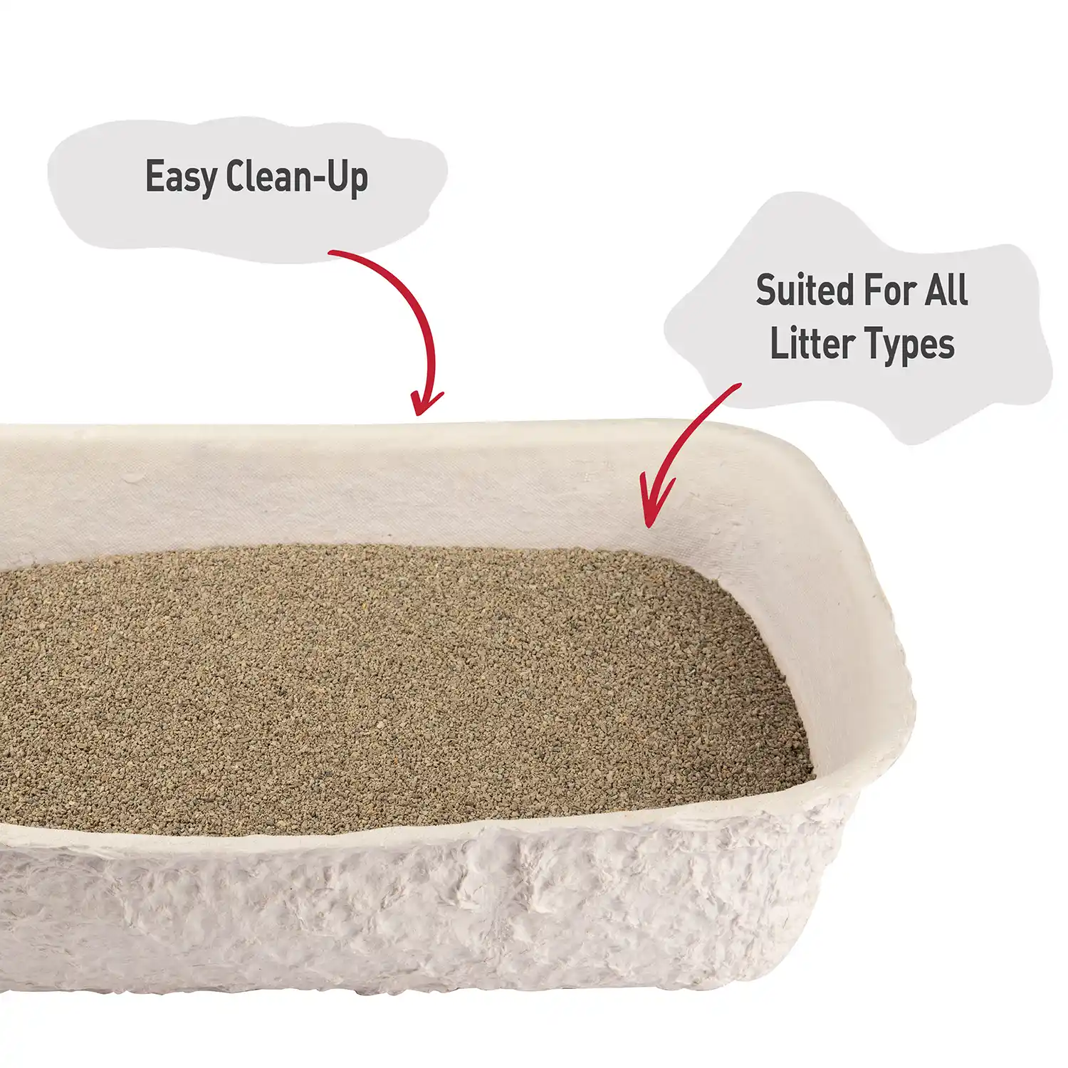 Easy clean-up. Suited for all litter types