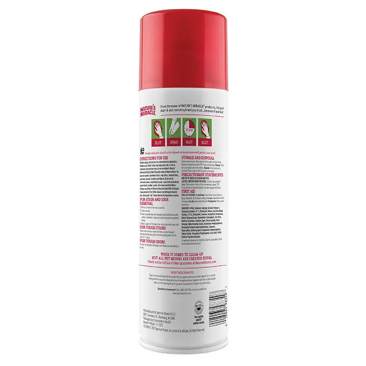 Advanced Stain and Odor Eliminator for Cats - foam Back