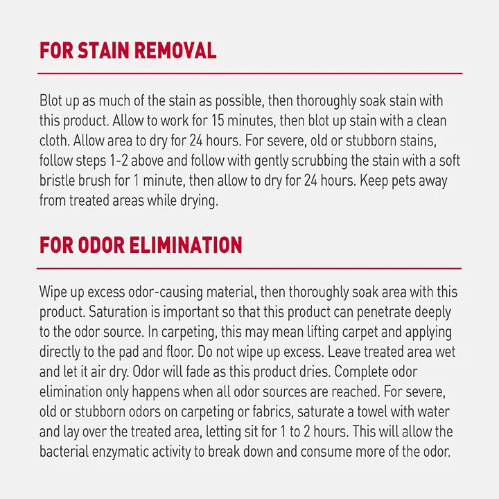 Advanced Stain and Odor Eliminator for Cats - foam Directions