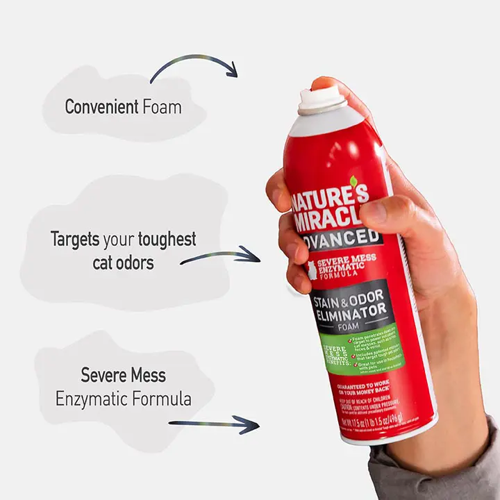 Advanced Stain and Odor Eliminator for Cats - foam Benefits