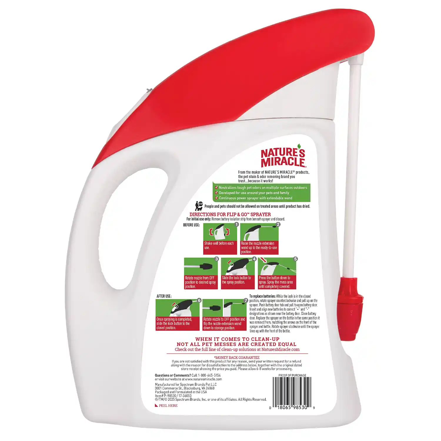 Nature’s Miracle Multi-Pet Outdoor Stain & Odor Remover, 64 fl oz Back Render