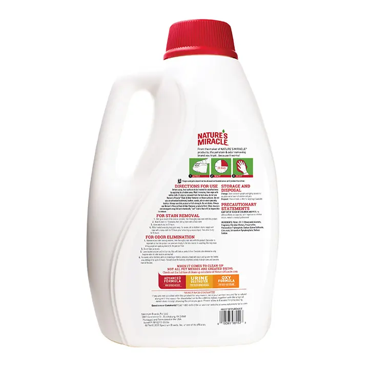Stain and Odor Remover for Cats Back