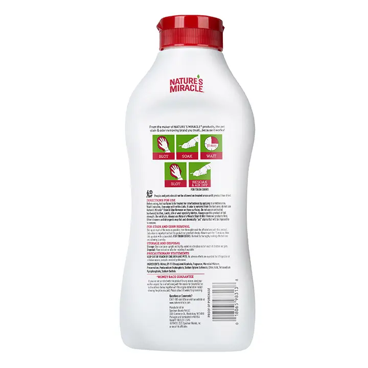 Stain and Odor Remover for Dog Back