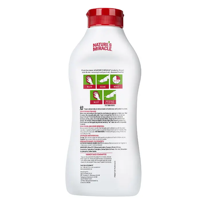 Stain and Odor Remover for Cats Back