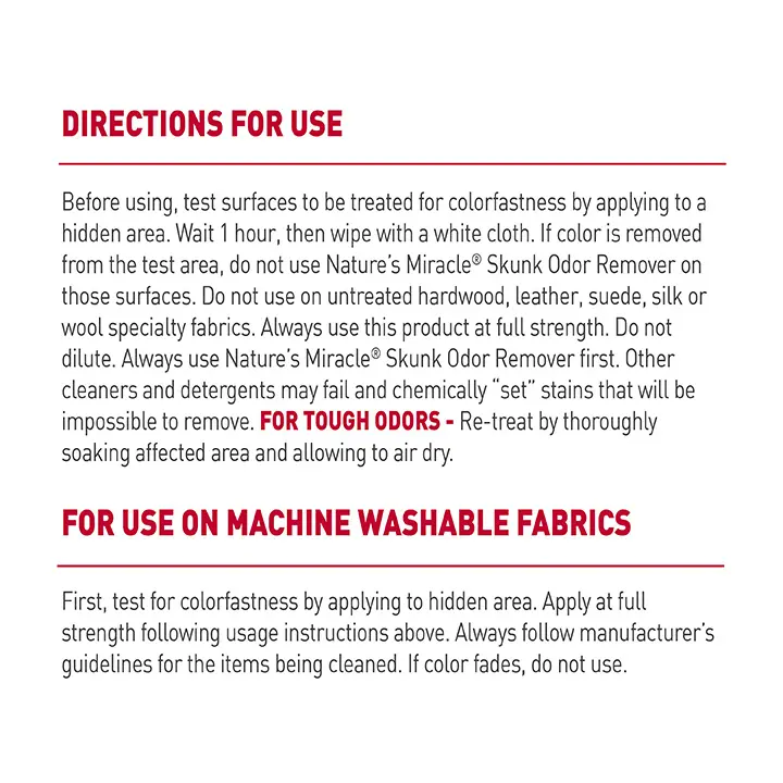Skunk Odor Remover Citrus Directions