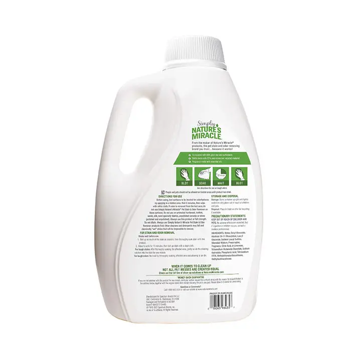 Simply Stain and Odor Remover Back