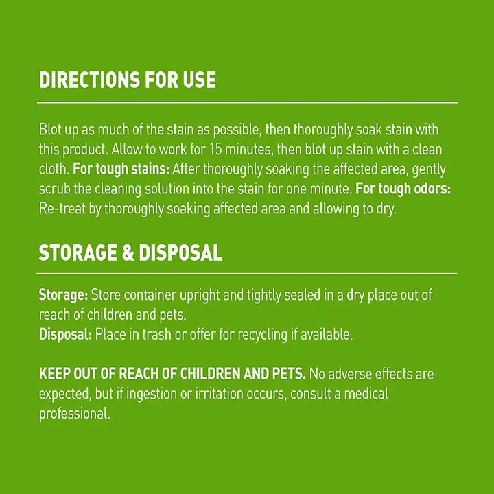 Simply Stain and Odor Remover Directions