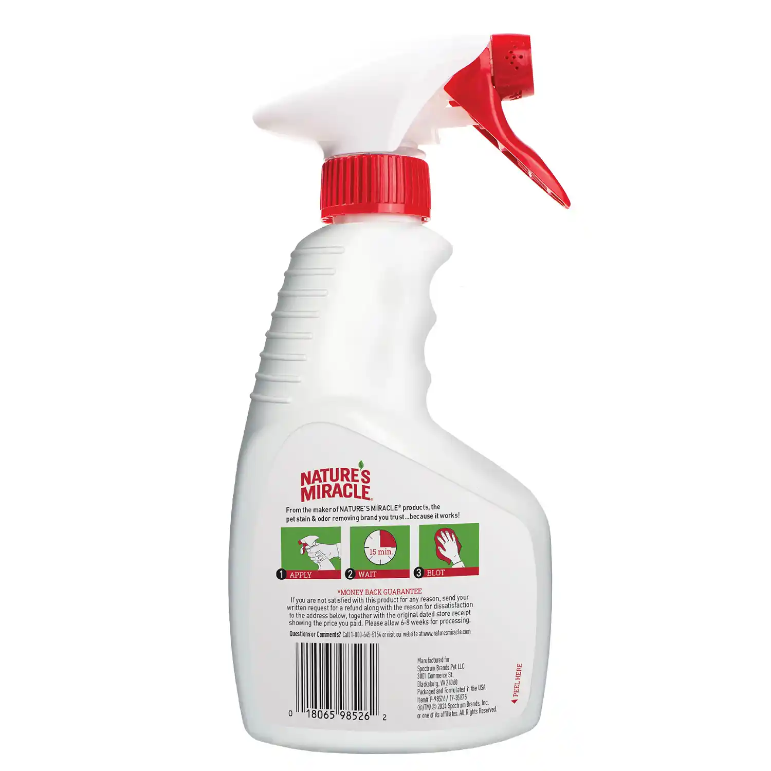 Nature’s Miracle Stain & Odor Remover for Dogs, 12 fl oz Back Render