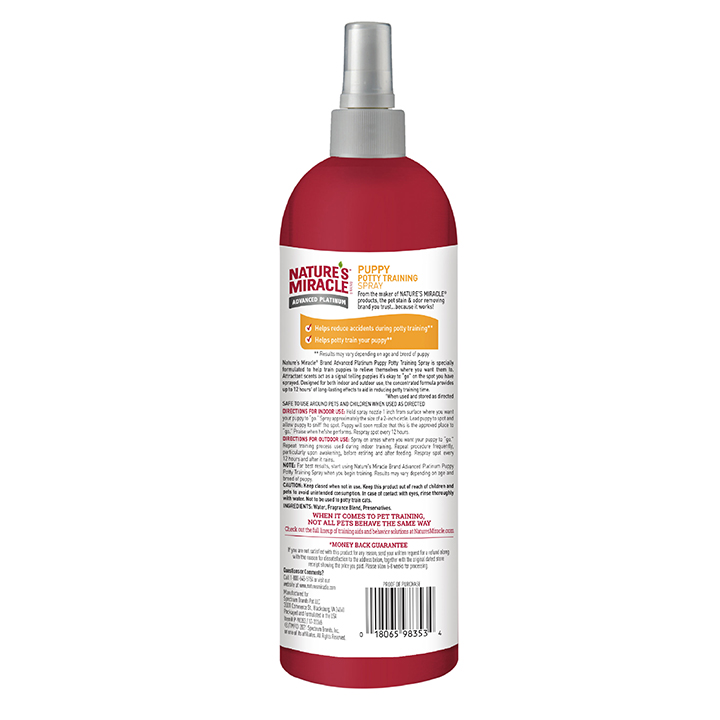 Advanced Platinum Puppy Potty Training Spray back 16 oz