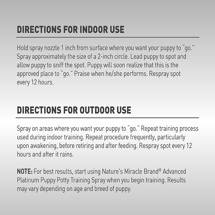 Directions Puppy Potty Training Spray