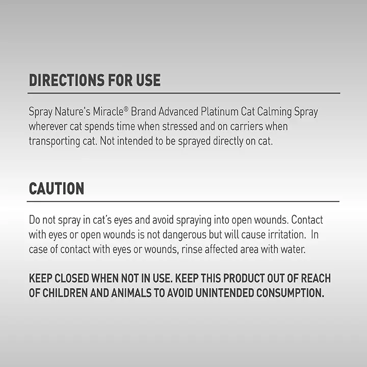 Cat Calming Spray Directions