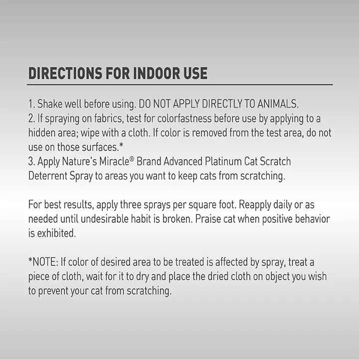 Cat Scratch Spray Directions