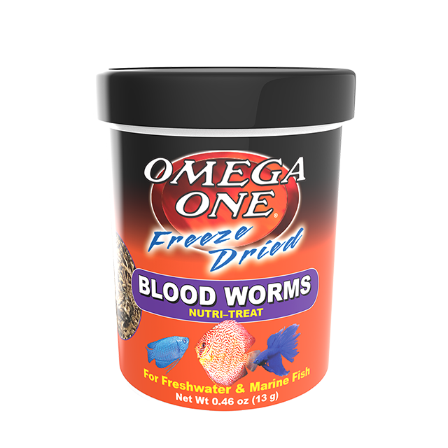 00301 Omega One Freeze Dried Bloodworm 46oz Front