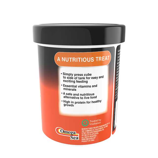 00331 Omega One Freeze Dried Tubifex Worm 8.5 oz Back Angle