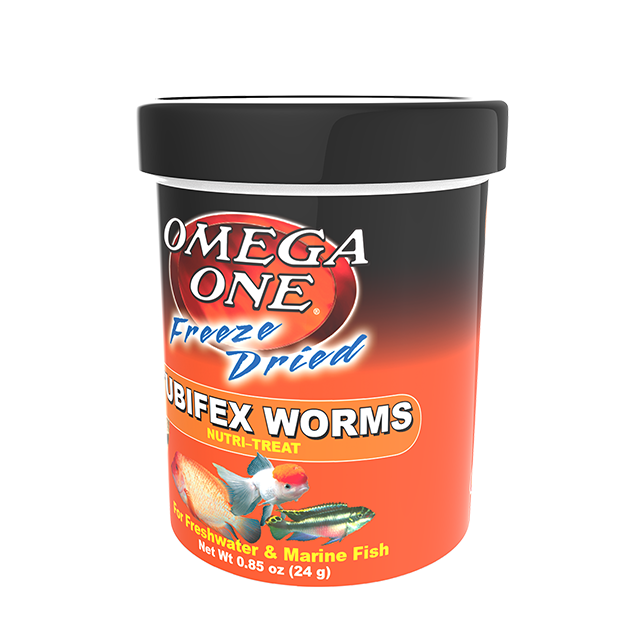 00331 Omega One Freeze Dried Tubifex Worm 8.5 oz Front Angle
