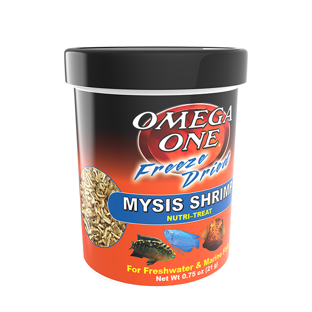 00351 Omega One Freeze Dried Mysis Shrimp 7.5 oz Front Angle