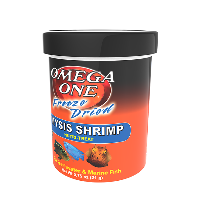 00351 Omega One Freeze Dried Mysis Shrimp 7.5 oz Front Angle