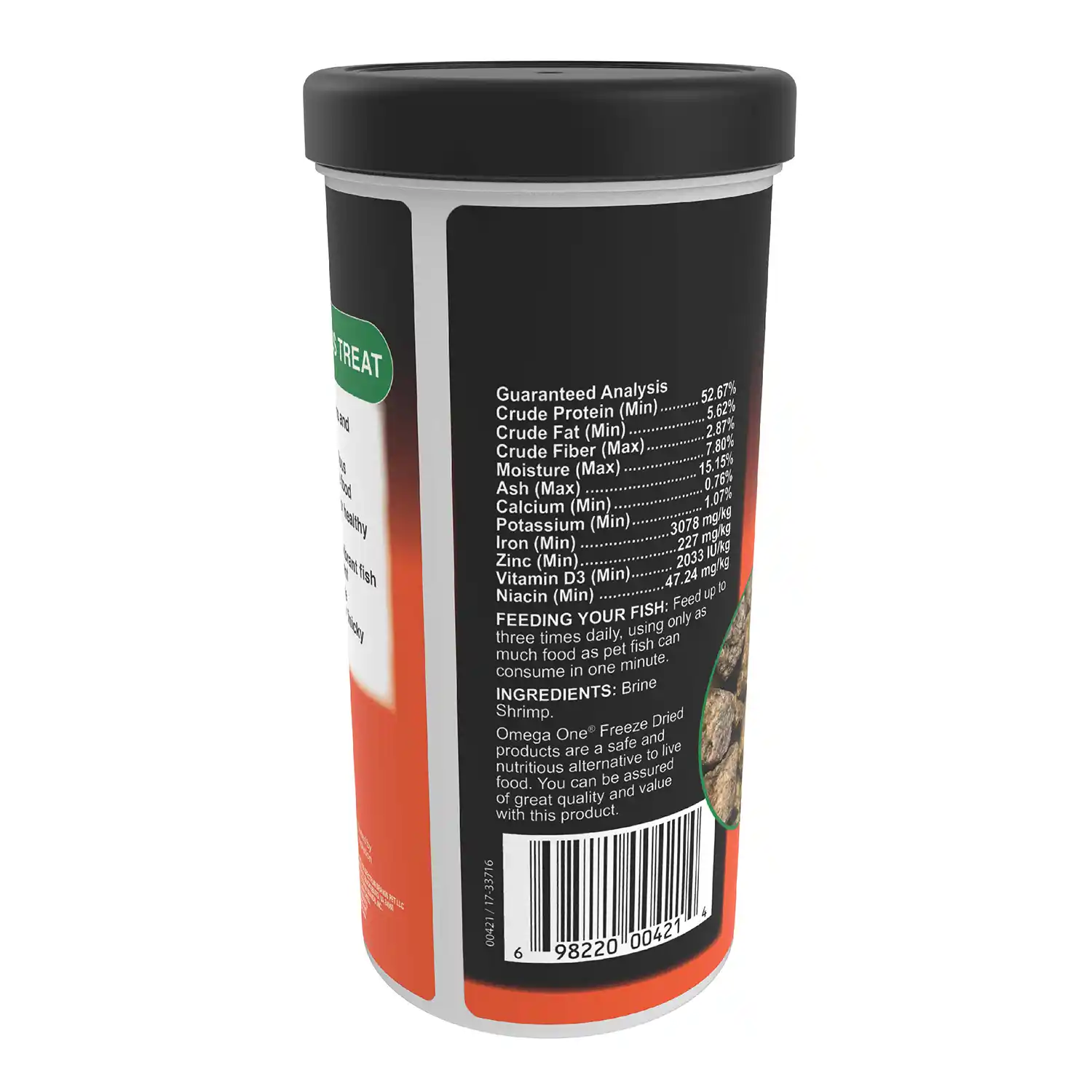 Freeze Dried Brine Shrimp, 1.28 oz Back Render