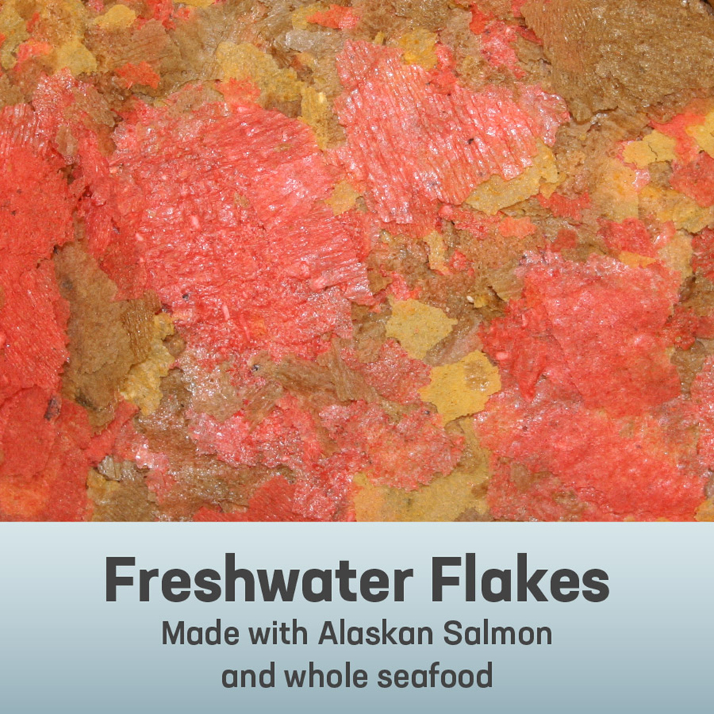 01311 Omega One Freshwater Flakes 1 oz Made with Alaskan Salmon and whole Seafood - Out of Pack