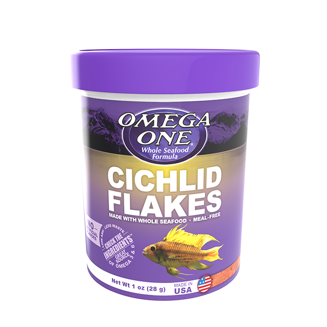 01331 Omega One Cichlid Flakes 1 oz Front