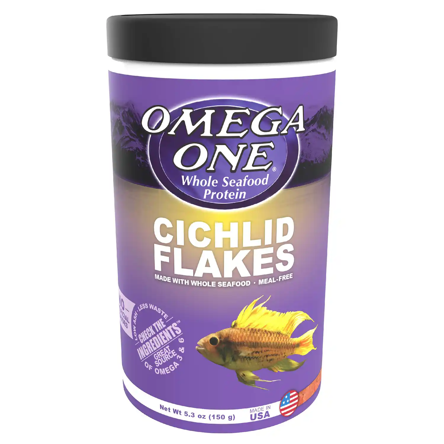 Cichlid Flakes, 5.3 oz Front Render