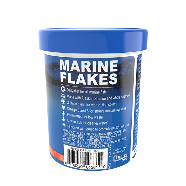 01381 Omega One Garlic Marine Flakes 1 oz Back Angle