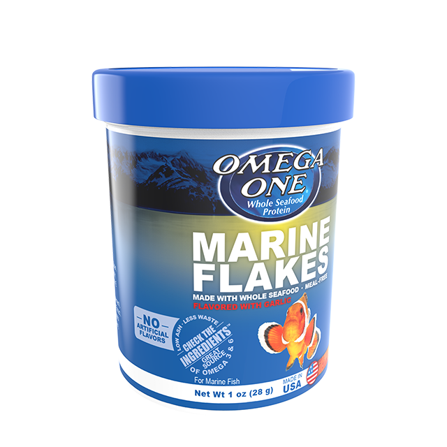 01381 Omega One Garlic Marine Flakes 1 oz Front Angle