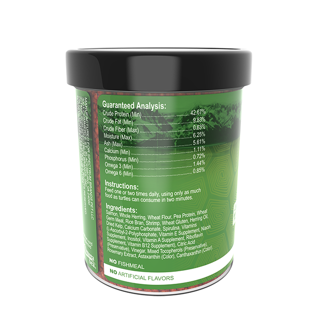 02314 Omega One Floating Juvenile Turtle Pellets 3.5 oz Back Angle