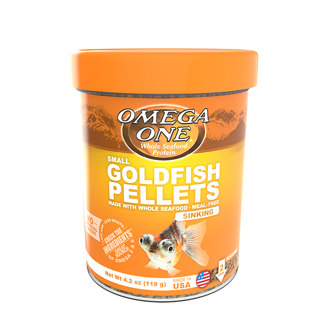02361 Omega One Small Sinking Goldfish Pellets 4.2 oz Front