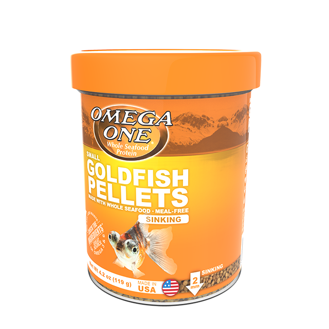 02361 Omega One Small Sinking Goldfish Pellets 4.2 oz Front Angle