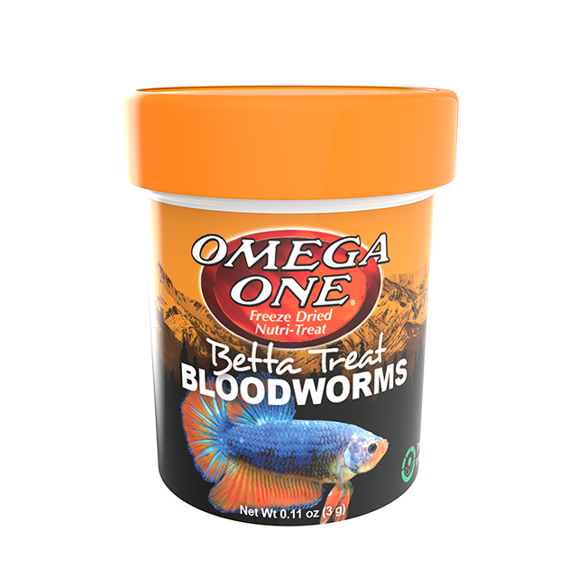 03171 Omega One Betta Treat Bloodworm .11 oz Front