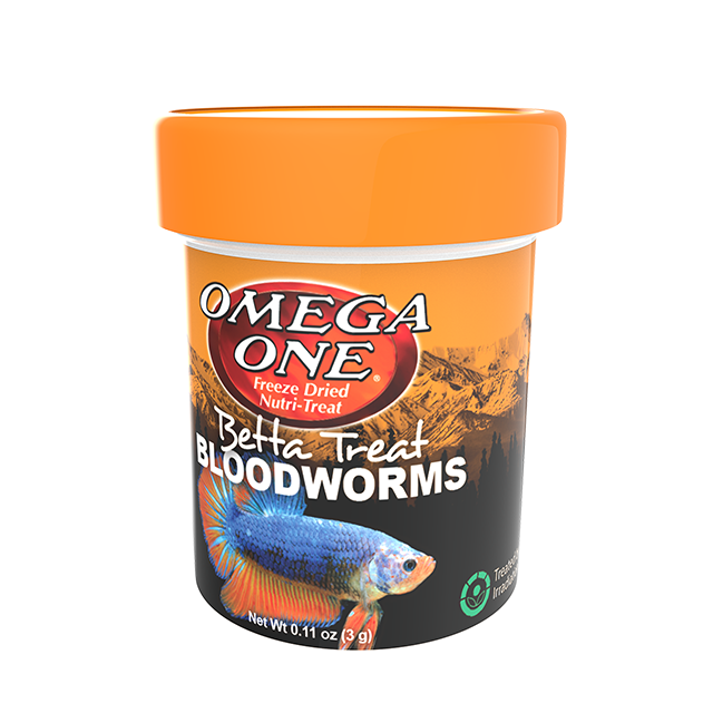 03171 Omega One Betta Treat Bloodworm .11 oz Front Angle